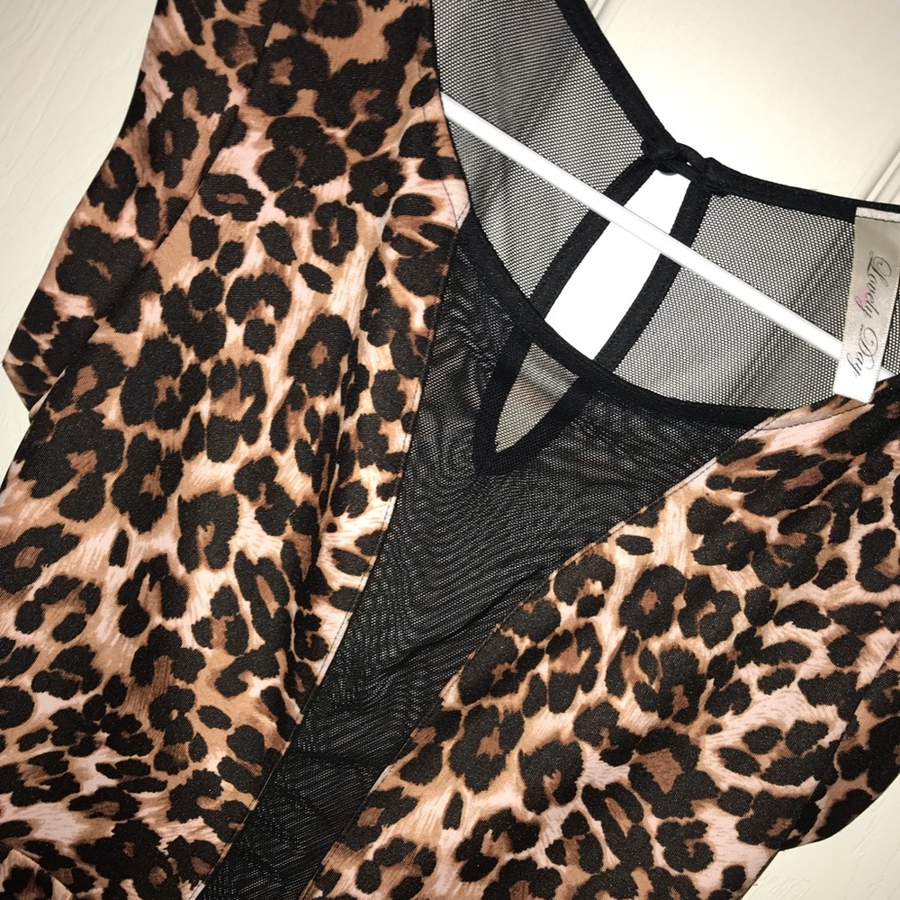 Plunge cheetah skater dress